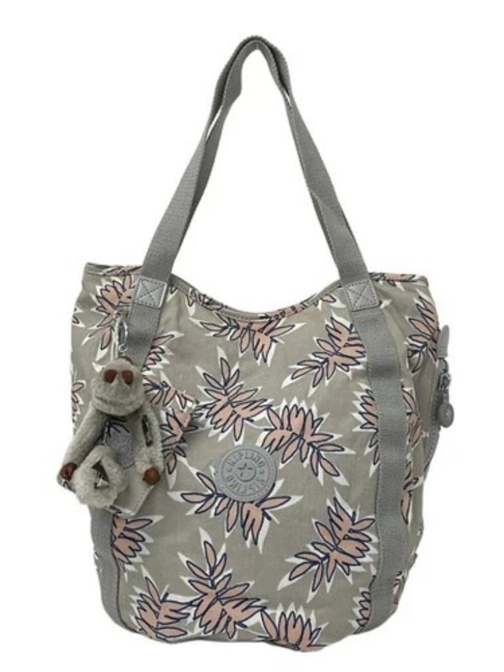 Kipling Gray Pink Beige Navy Nylon Shoulder Bag